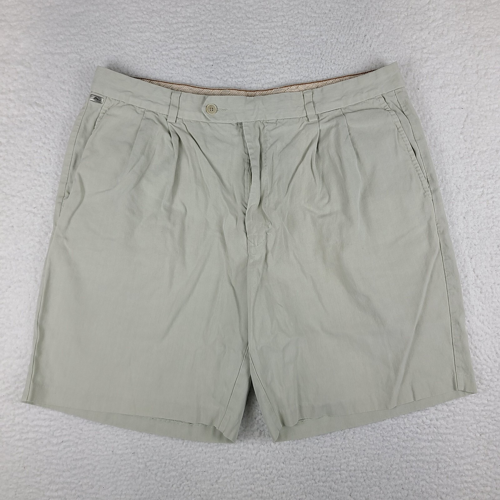 Tommy Bahama Shorts Mens 38 Beige 9" Inseam Casual Performance Silk Cotton Chino